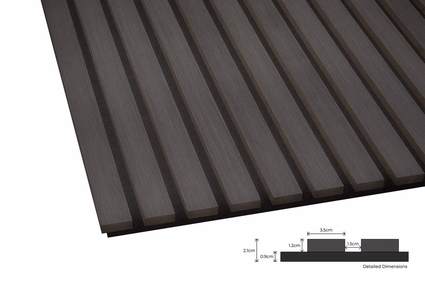 Fuse Acoustic Wooden Wall Panel in Charcoal Oak, Black, W: 60 cm, H: 120 cm – 4
