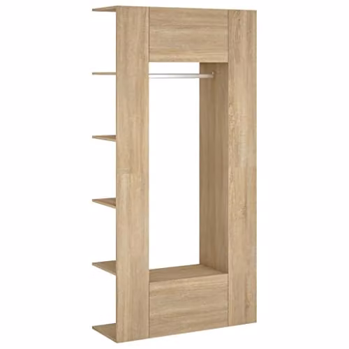 vidaXL Set of 2 Modern Wall-Mounted Hallway Cabinets in Brown MDF – 1