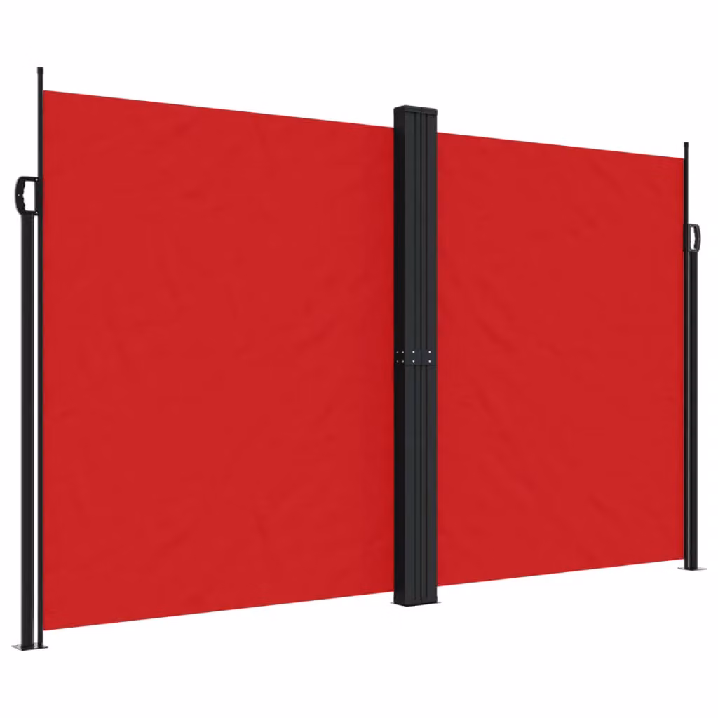 Berkfield Home Red Retractable Side Awning with Manual Pull Polyester Fabric, W/H: 1200 x 200 cm – 2