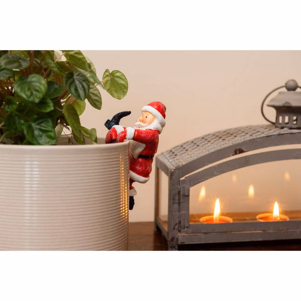 Jardinopia Father Christmas Pot Buddy in Red and Multicolour, W: 7.7 cm, D: 10.5 cm, H: 5.8 cm – 2