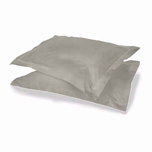 Appletree Pair of Silver 200TC Plain Dye 100% Percale Cotton Oxford Pillowcases, W: 76 cm, H: 48 cm – 2