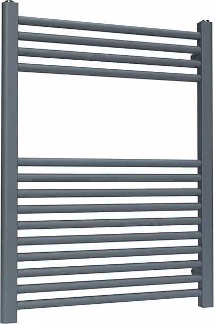 Lux Heat Coloured Steel Towel Radiator in Grey, W: 60.0 cm, H: 80.0 cm