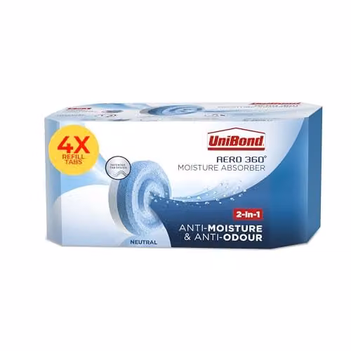 UniBond AERO 360 Moisture Absorber Neutral Refill Tabs, 450 g, Pack of 4 – 1