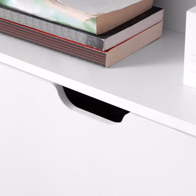 VASAGLE White Shoe Cabinet with 2 Tilting Compartments and Open Shelf, W/D/H: 60 x 24 x 102 cm