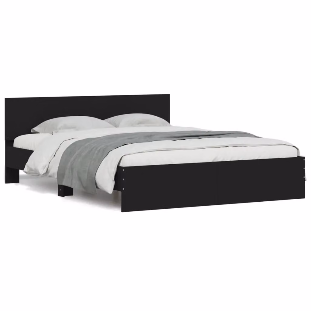 Berkfield Home Upholstered Bed Frame in Black, W: 150 cm, D: 200 cm – 2