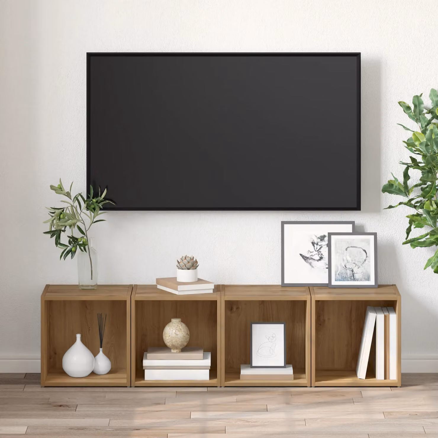 Berkfield Home Artisan Oak TV Cabinets, 4 Piece Set in Brown, W/D/H: 37 x 35 x 37 cm – 2