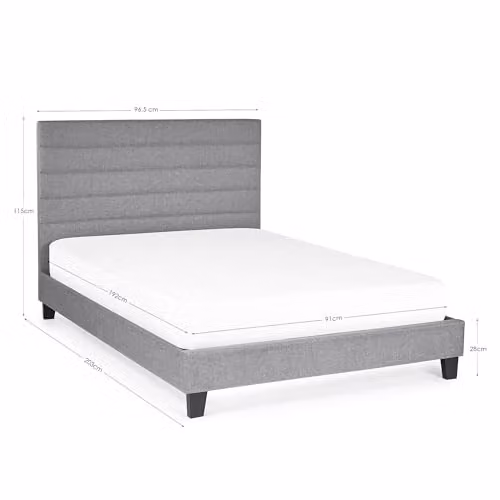 Julian Bowen Merida Modern Upholstered Fabric Bed Frame, Grey, W/D/H: 90 x 200 x 115 cm – 2