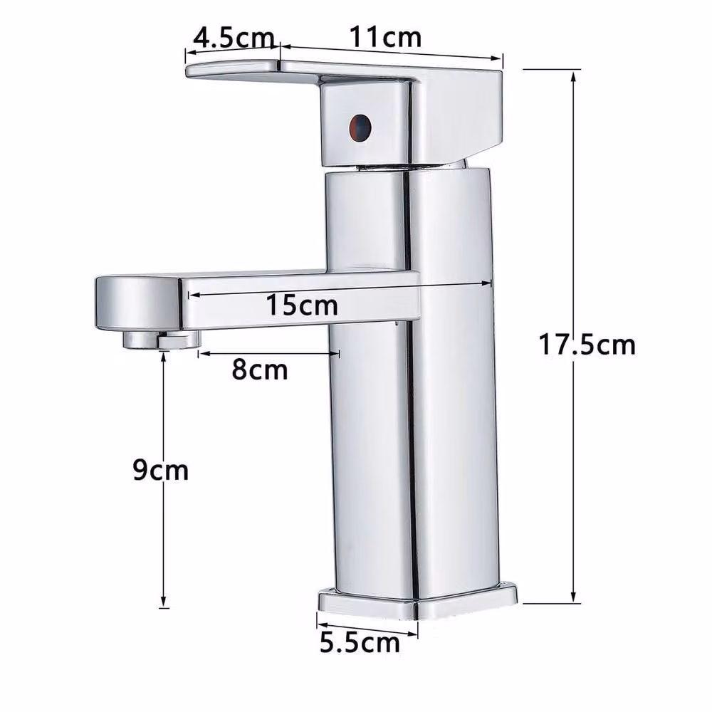 FLAVORA Modern Single Lever Basin Mixer Tap in Silver Chrome – 2