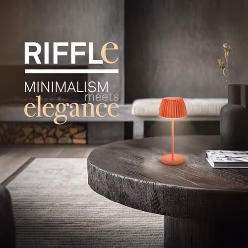 Briloner Riffle Mini Rechargeable LED Table Lamp, Orange, W/D/H: 8.5 x 8.5 x 20 cm – 2