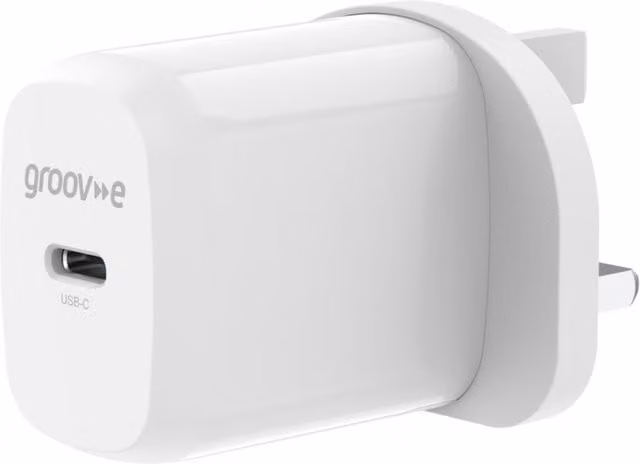 Groov-e USB-C 20W Wall Charger with Power Delivery, White