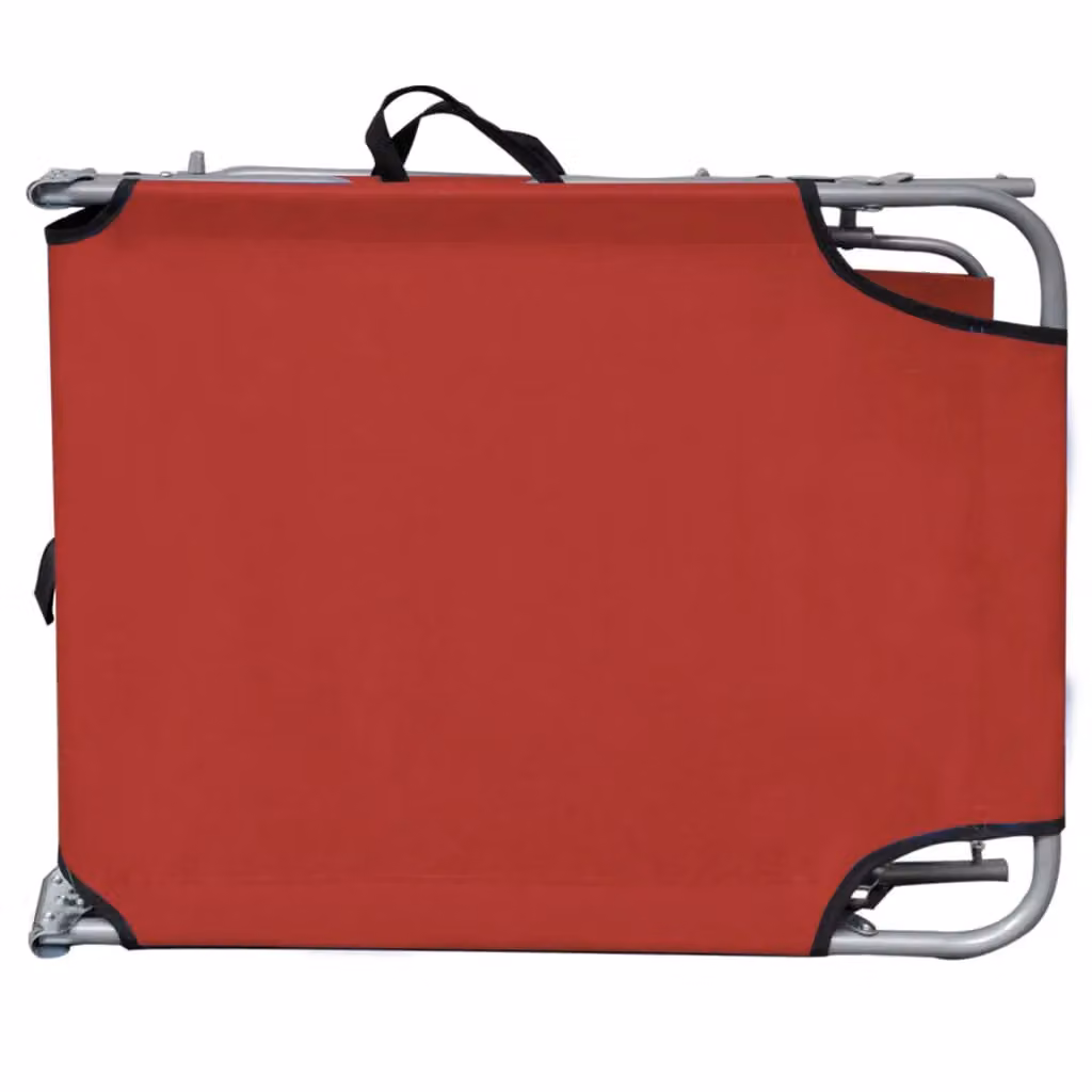 Berkfield Home Folding Sun Lounger with Canopy and Adjustable Headrest, Red Powder Coated Aluminium and Textilene – 2