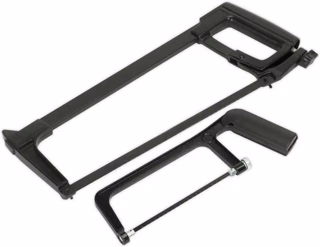 Loops 2 Pack Premium Die Cast Engineers Hacksaw 300mm and Junior Hacksaw 150mm in Black and Multicolour – 1