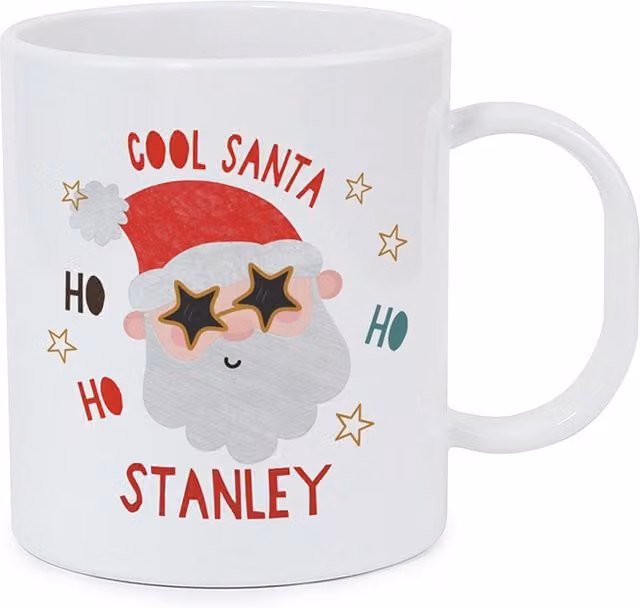 Personalised Memento Company Personalised Cool Santa Plastic Mug in White