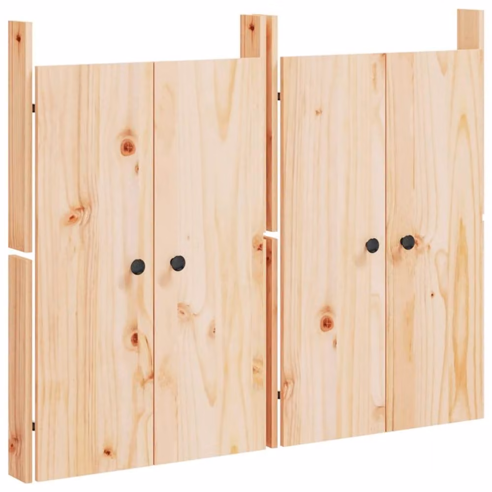 Berkfield Home Outdoor Kitchen Doors, 2 Piece Set, Brown Solid Pine Wood, W/D/H: 50 x 9 x 82 cm – 2