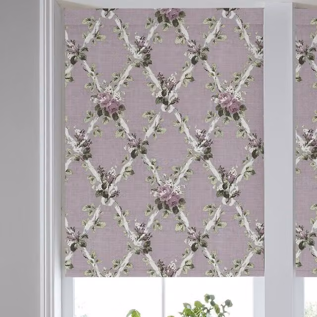 Laura Ashley Elwyn Made to Measure Floral Blackout Roller Blind in Purple Grape