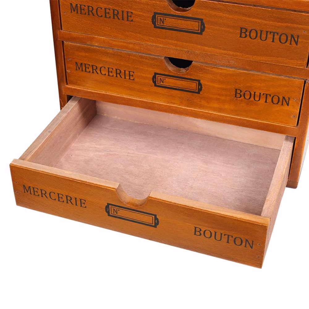 Garden Sanctuary Rustic 4-Drawer Wooden Organizer Box in Brown – 3