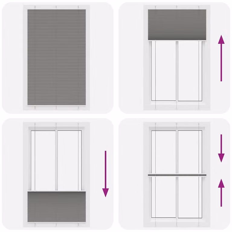 Berkfield Home Pleated Blind in Anthracite, W: 115 cm, H: 200 cm
