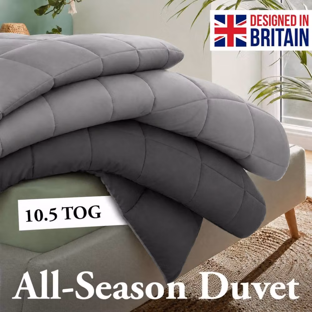 Pamposh 10.5 Tog Single Anti Allergy Grey Duvet Quilt – 4
