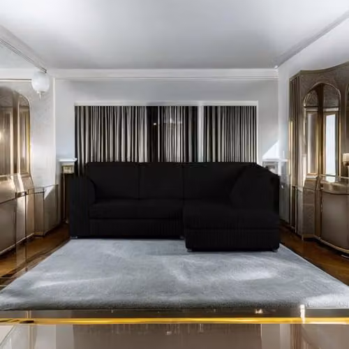 SOFASELECTIONUK LTD Luxurious Jumbo Cord High Back 4-Seater Right Hand Facing Corner Sofa in Black Cord Fabric – 2