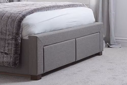 Birlea Valentino Upholstered Fabric Storage Bed Frame with Drawers, Grey, 180 x 200 cm – 3