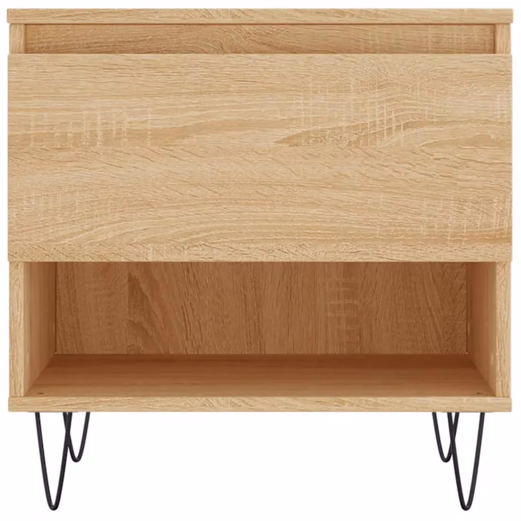 Berkfield Home Set of 2 Modern Square Coffee Tables in Sonoma Oak Brown, W/D/H: 50 x 46 x 50 cm – 3