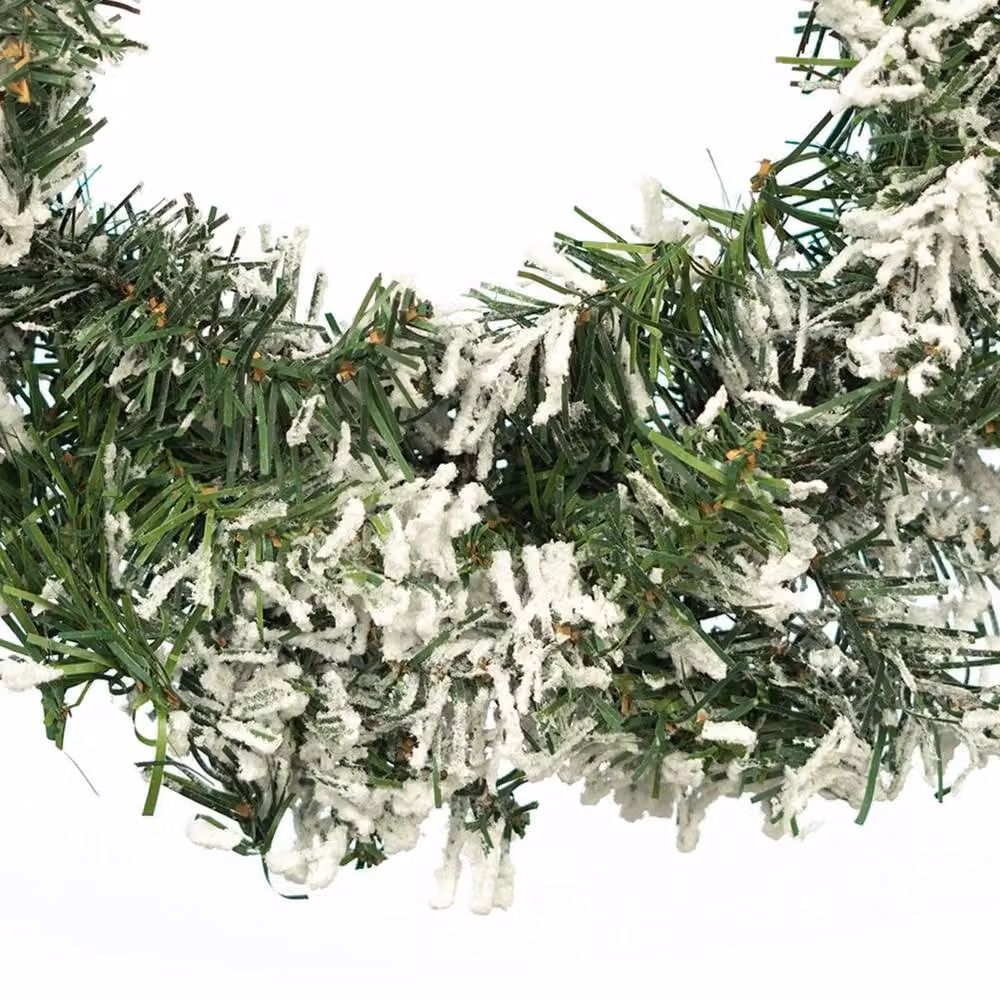 FLAVORA Green Artificial Christmas Hanging Wreath, W/D/H: 100 x 15 x 15 cm – 4