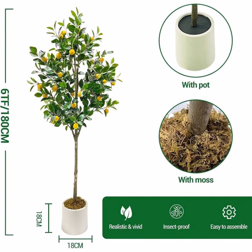VOGREX 6ft Lifelike Green Artificial Freestanding Tree for Indoor and Outdoor Decor – 2