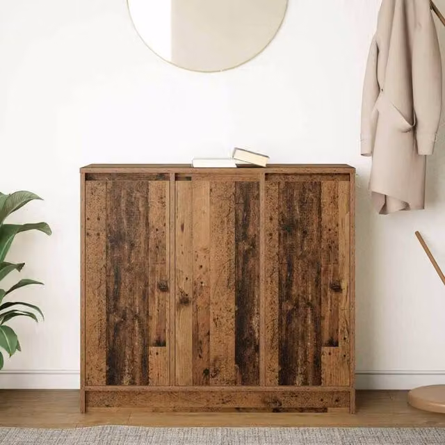 Berkfield Home Old Wood Sideboard in Brown, W/D/H: 85 x 34 x 76 cm
