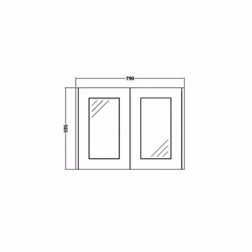 Clifton White Wall Mounted Bathroom Mirror Cabinet with Soft Close Hinged Glass Doors, Width: 80 cm – 2