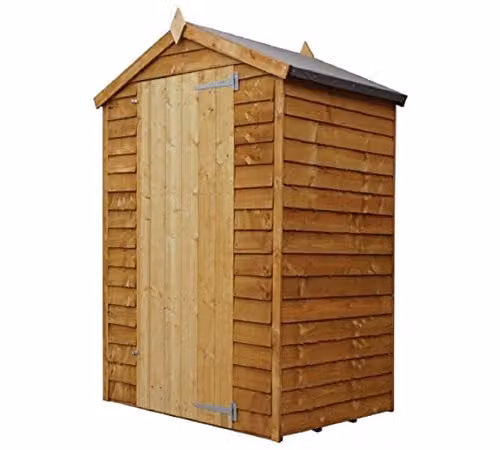 Mercia Brown Overlap Apex Windowless Wooden Shed with Double Doors, H185.6 x W131.3 x D85.9 cm