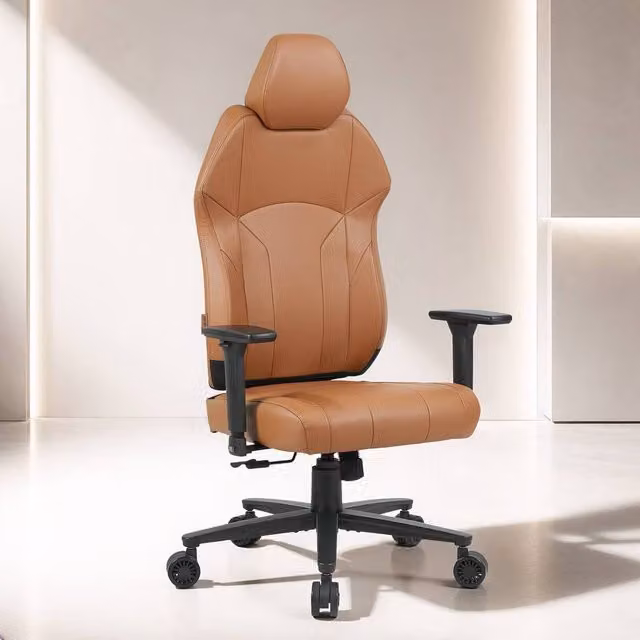 X Rocker Elara Executive Gaming and Office Chair in Brown Synthetic Leather with Headrest