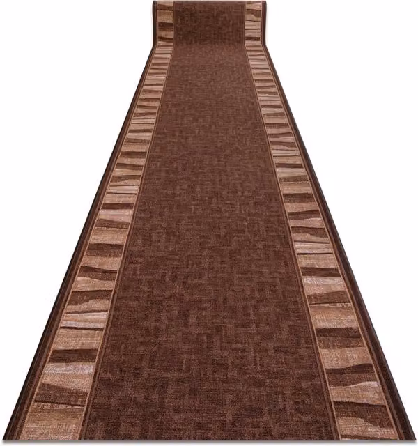 RugsX Linea Anti-Slip Runner, Brown, W: 67 cm, L: 350 cm