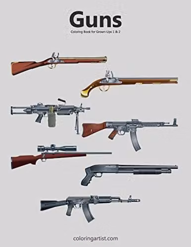Guns Coloring Book for Grown-Ups 1 & 2 by Createspace, Multicolour