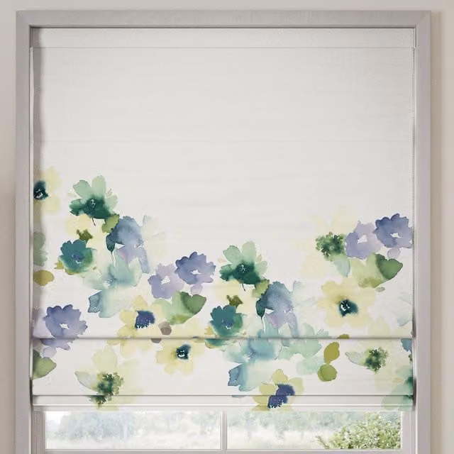 Bluebellgray Sanna Made To Measure Blackout Roman Blind Bay in Multicolour Floral Design
