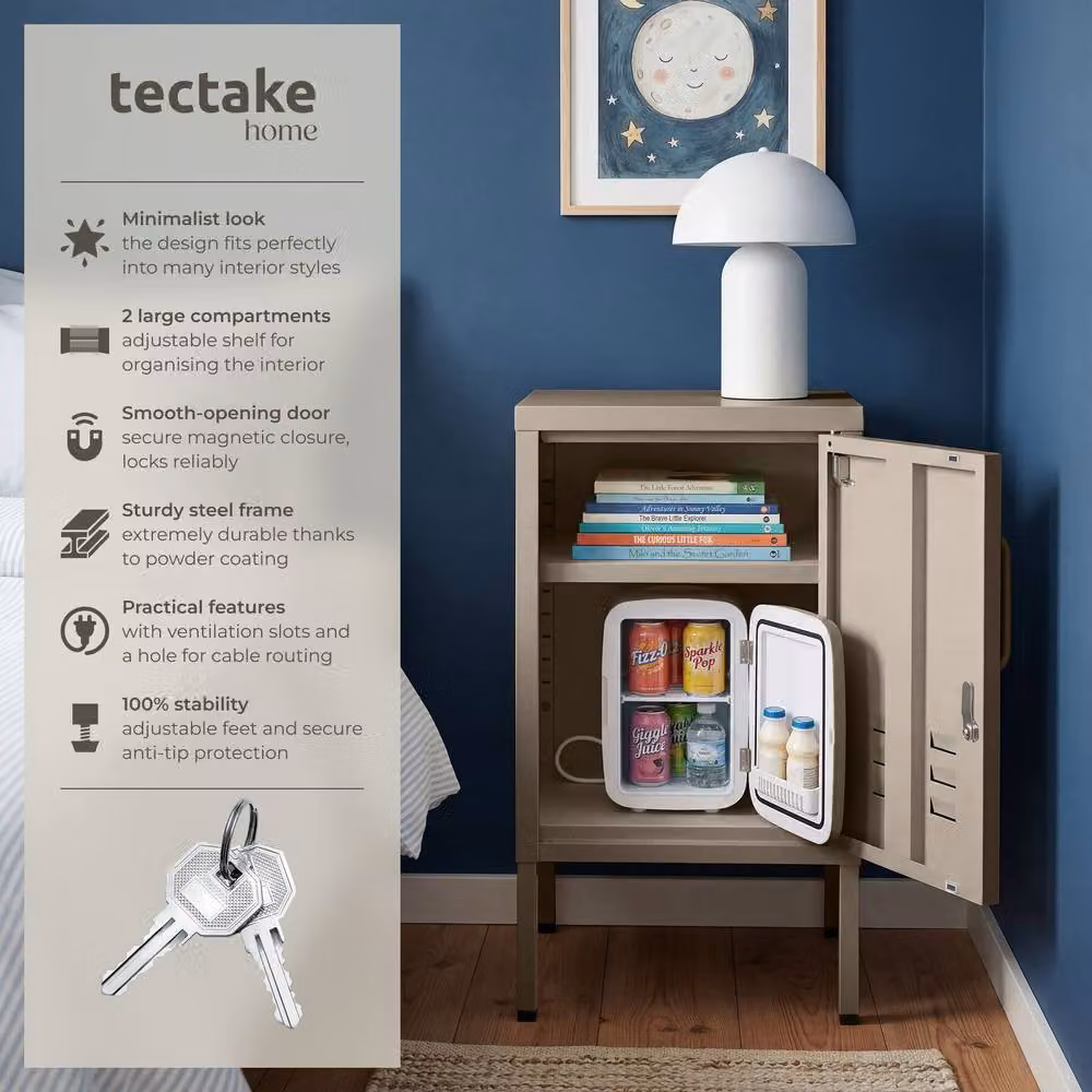 tectake Bedside Table in Beige – 2
