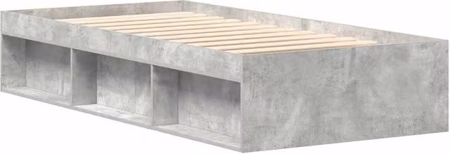 Berkfield Home Modern Single Bed Frame in Concrete Grey, W/D/H: 90 x 190 cm