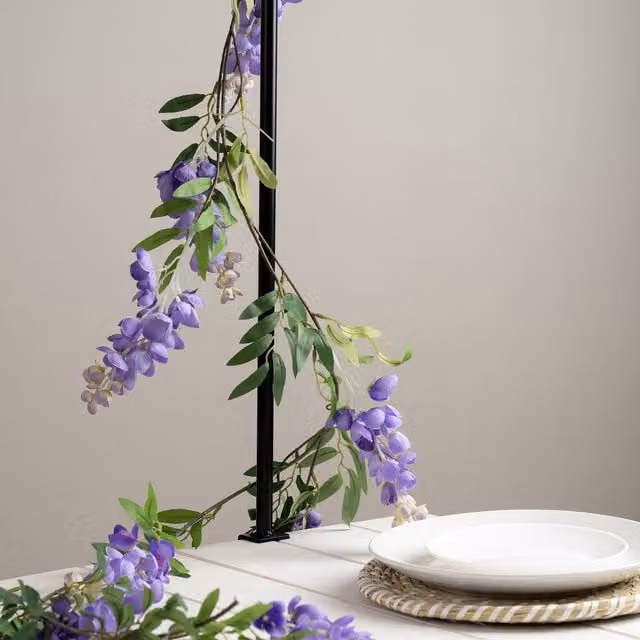 Scottish Everlastings Ltd Wisteria Garland in Lilac and Green, Pack of 2, Length: 190 cm – 1