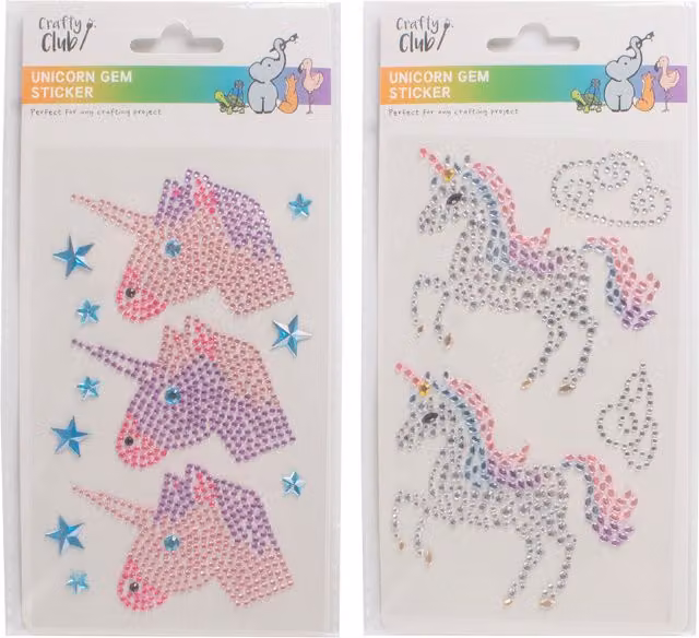 Crafty Club Unicorn Gem Sticker Sheet in Multicolour
