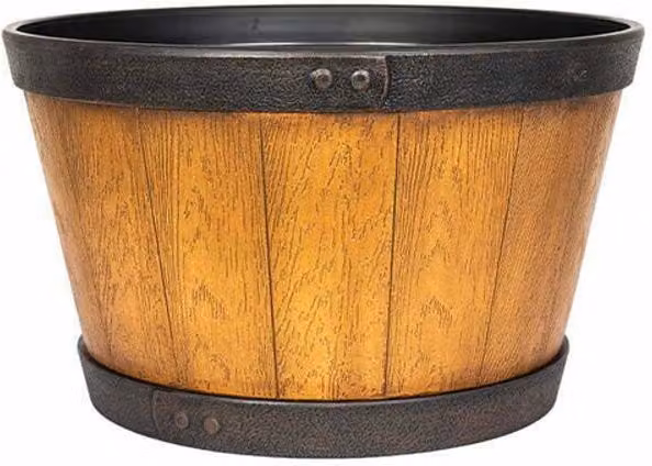 La Hacienda Oban Whiskey Country Barrel Planter in Brown Plastic, W/D/H: 39 x 39 x 23 cm – 7