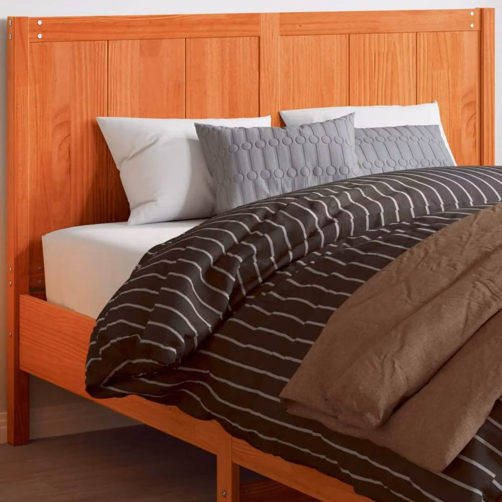 Berkfield Home Solid Pine Wood Headboard in Wax Brown, Width: 150 cm – 2