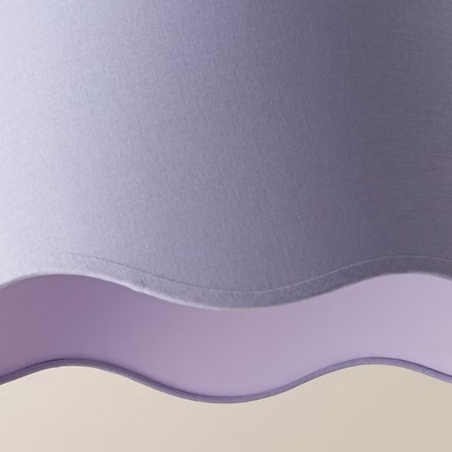 ValueLights Mabel Large Scallop Edge Linen Lamp Shade in Lilac, Diameter: 30 cm – 1