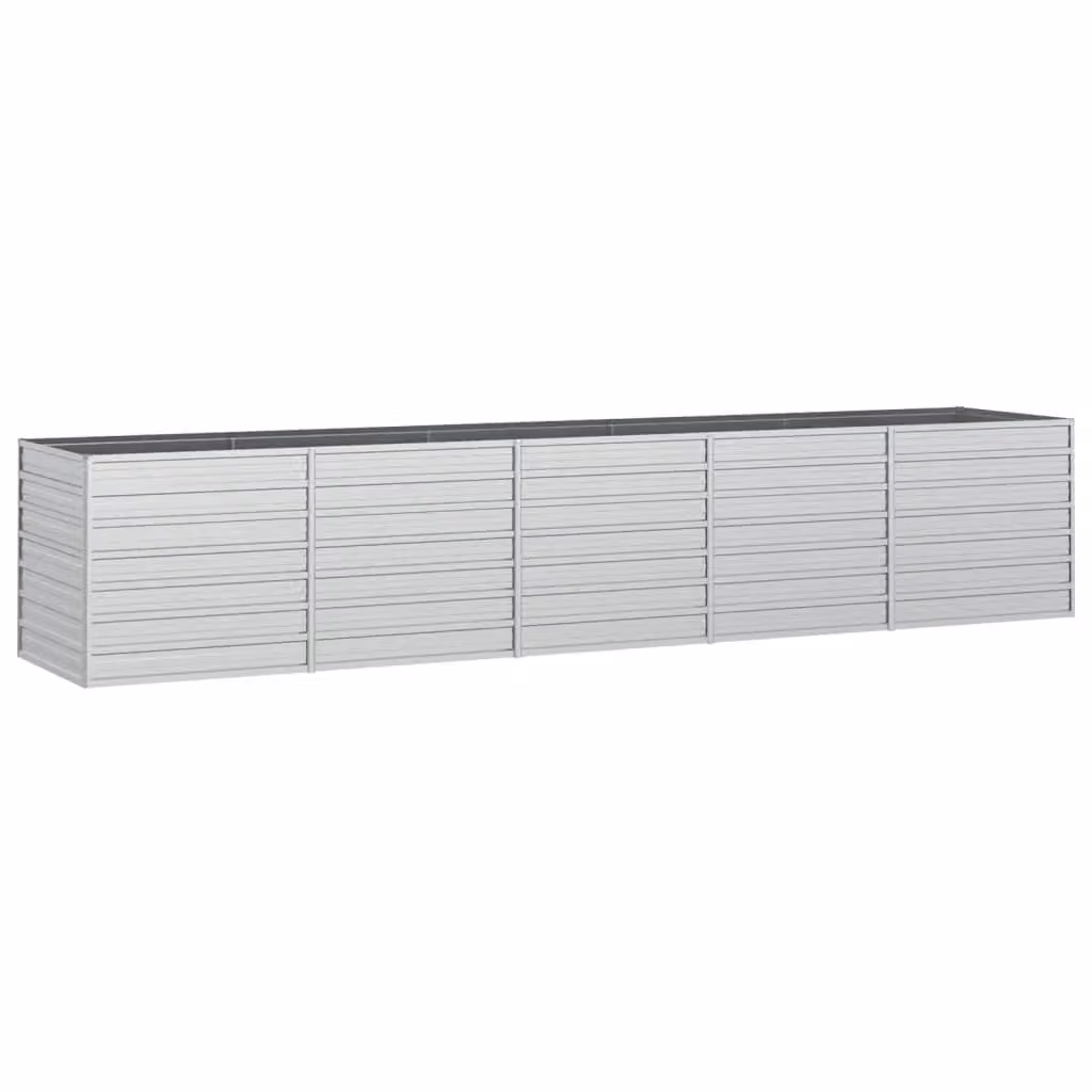Berkfield Home Garden Galvanised Steel Raised Bed in Silver, W: 400 cm, D: 80 cm, H: 77 cm – 2