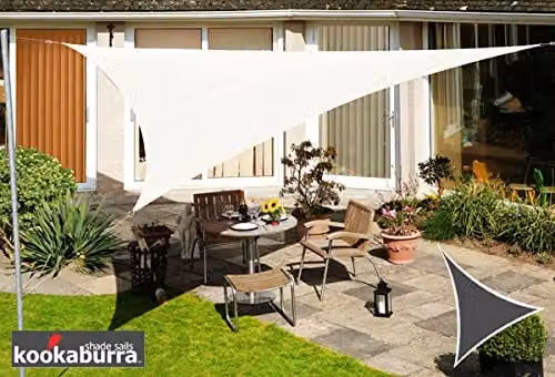 Primrose Water Resistant Polyester Patio Sun Shade in White or Beige with UPF 34+ Protection – 1
