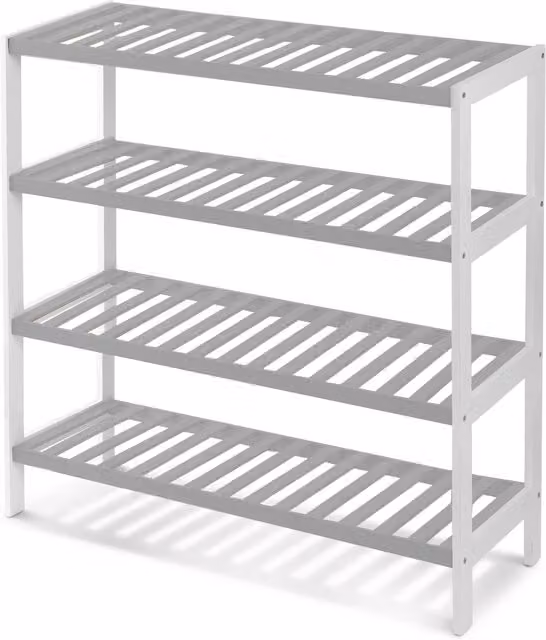 Keplin 4-Tier Bamboo Shoe Rack in Grey and White, W/D/H: 70 x 24.5 x 67 cm – 5