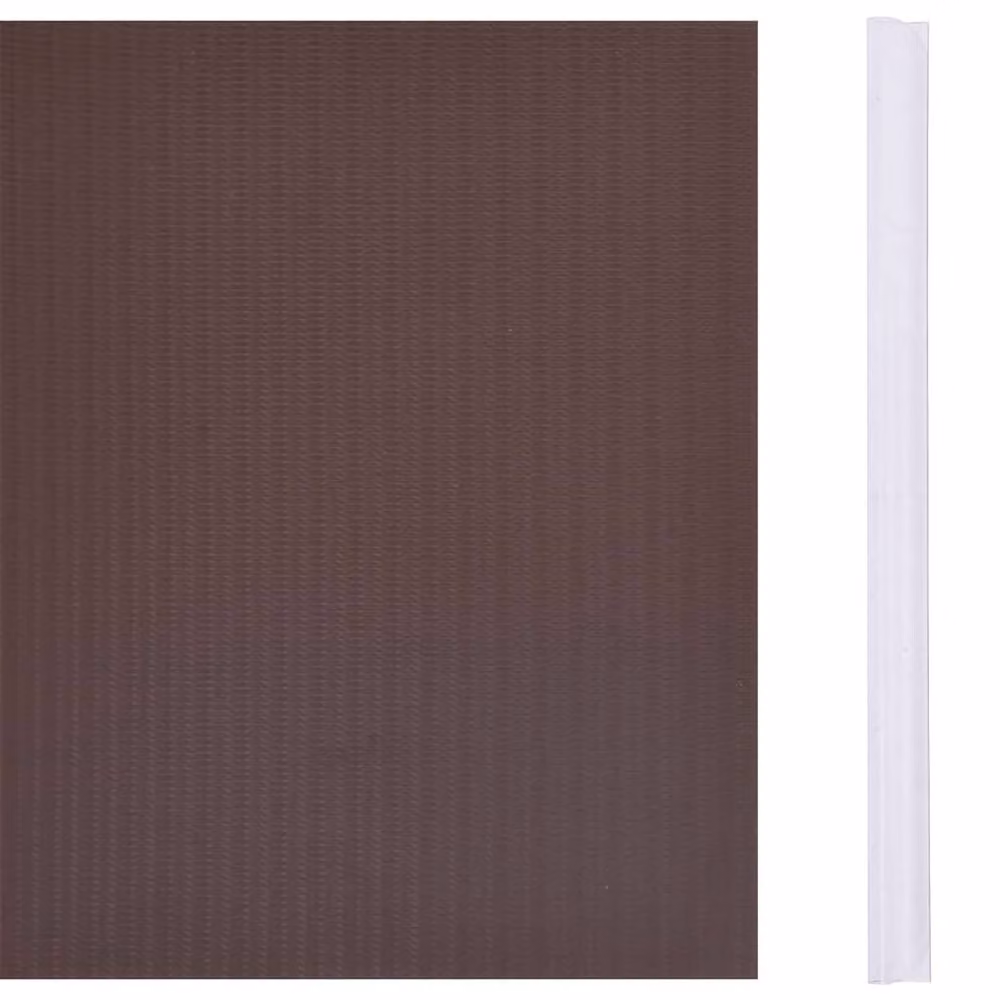 Berkfield Home Garden Privacy Screens, 4 Piece Brown PVC and Metal Strip Set – 5