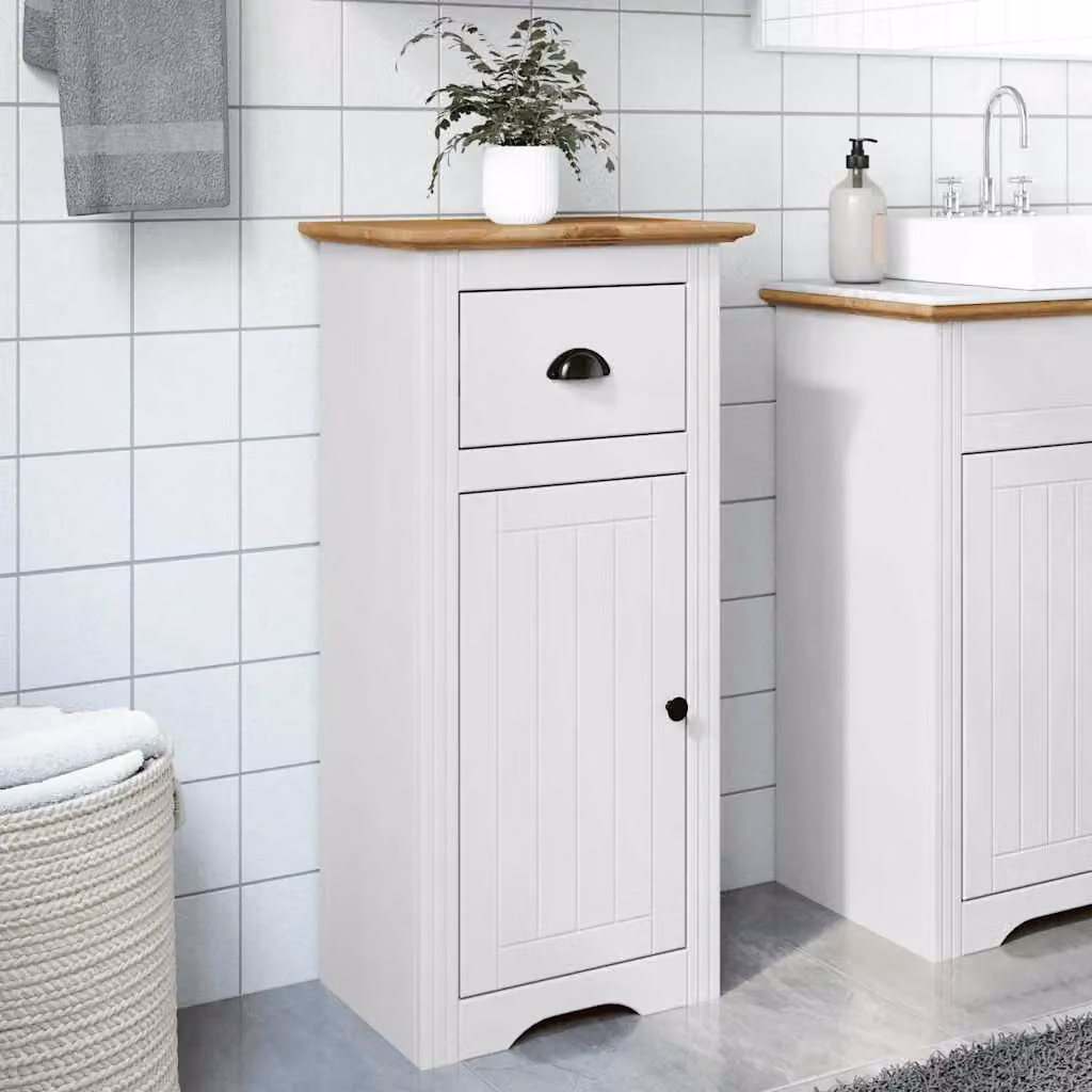 Berkfield Home BODO Wall Mounted Bathroom Cabinet in White and Brown, W/D/H: 44 x 30 x 90 cm – 2
