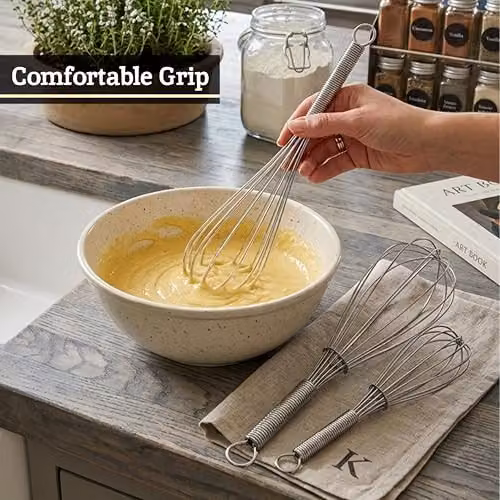 Orsina Set of 3 Stainless Steel Whisks in Silver – 4