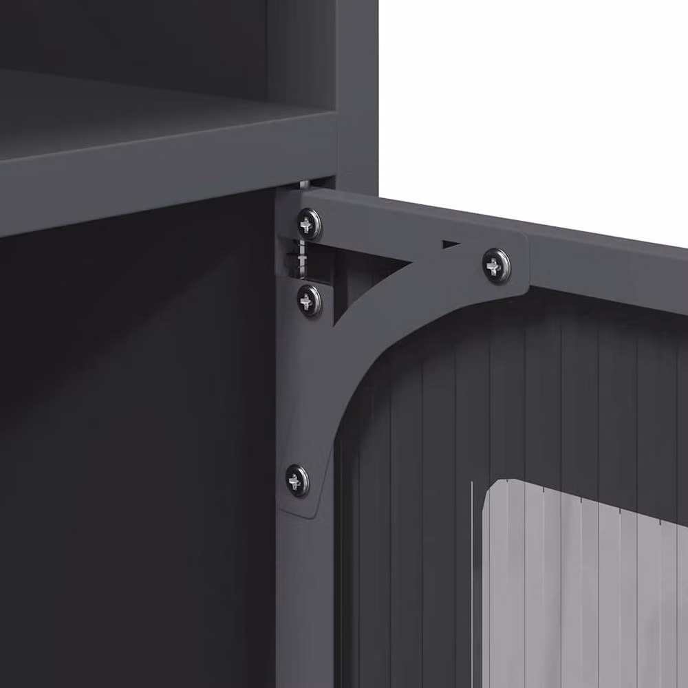 Berkfield Home Anthracite Sideboard in Dark Grey Matt Metal, W/D/H: 100.5 x 39 x 107 cm – 4