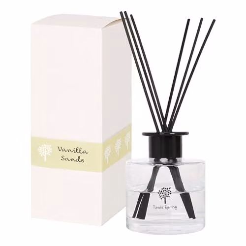 Nicola Spring Vanilla Sands Reed Diffuser, 200ml, Gourmand Scent in a Transparent Glass Bottle – 1