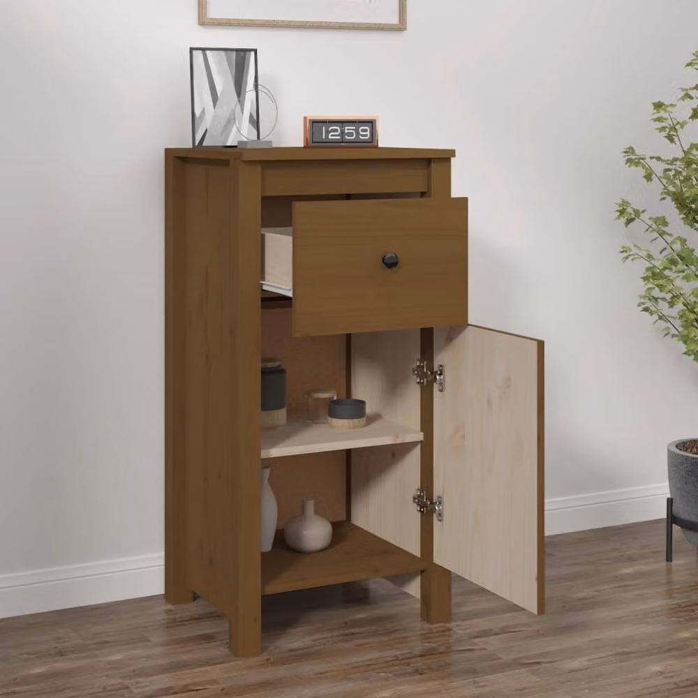 Berkfield Home Rustic Solid Wood Pine Sideboard in Honey Brown, W: 40 cm, D: 35 cm, H: 80 cm – 2
